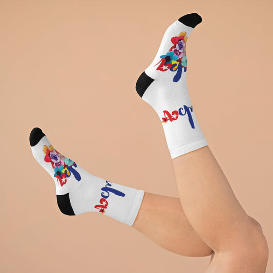 BVC- BanaVieja Collection- DTG Socks CUBA FLOWERS