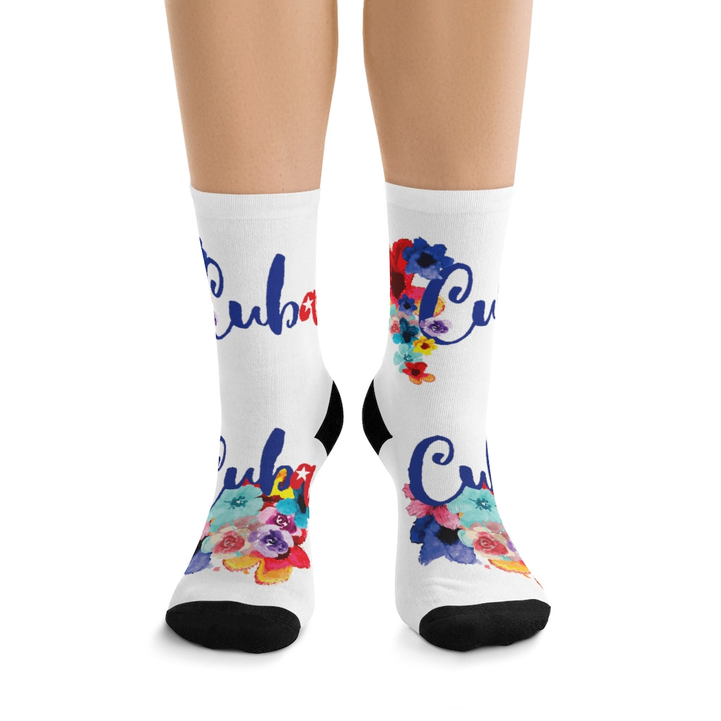 BVC- BanaVieja Collection- DTG Socks CUBA FLOWERS