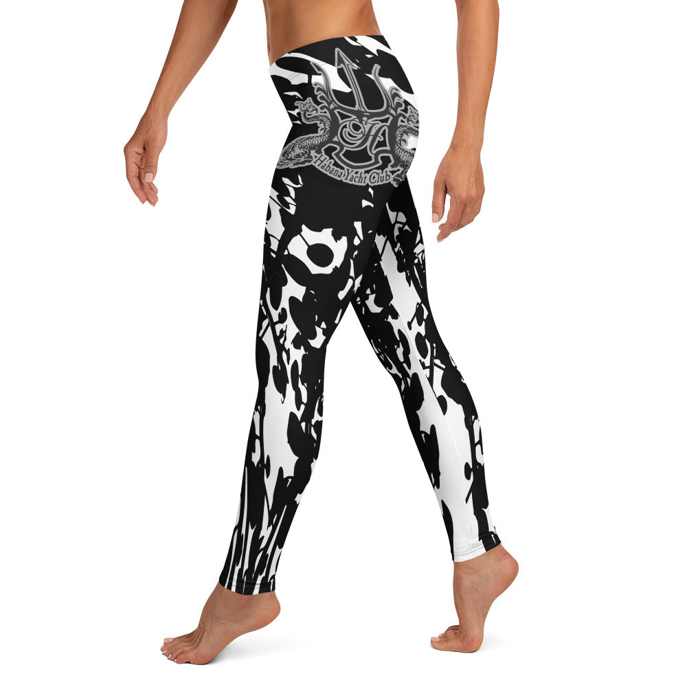 HYC- Habana Yacht Club- Leggings BLACK LEAVES