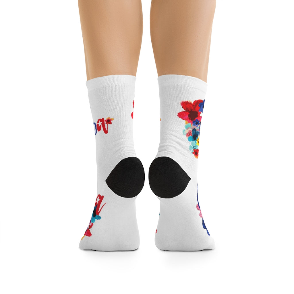 BVC- BanaVieja Collection- DTG Socks CUBA FLOWERS