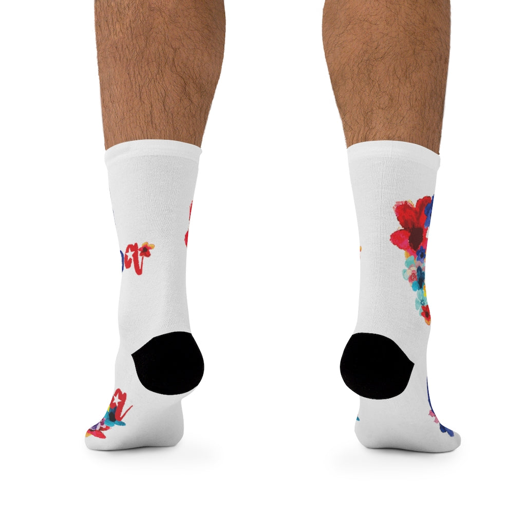 BVC- BanaVieja Collection- DTG Socks CUBA FLOWERS