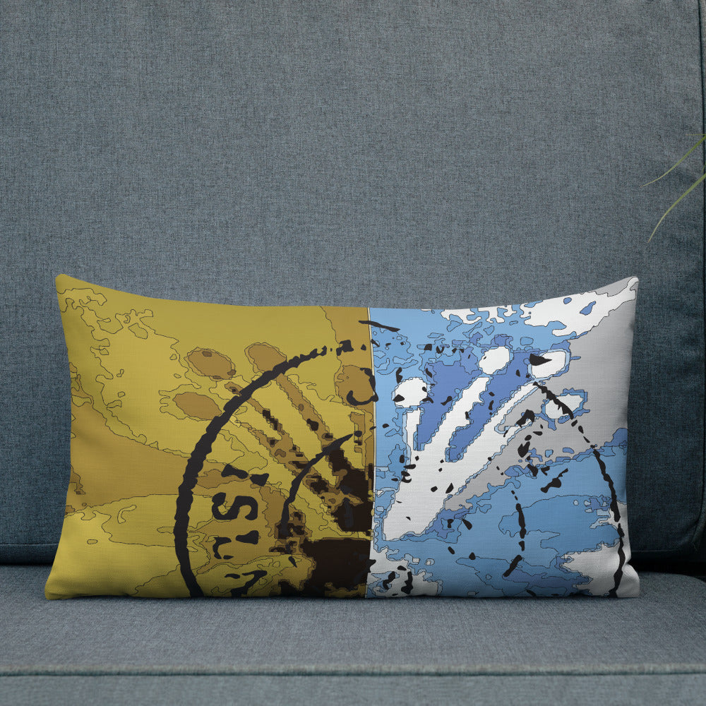 BVC- BanaVieja Collection- Premium Pillow YELLOW/BLUE STAMP