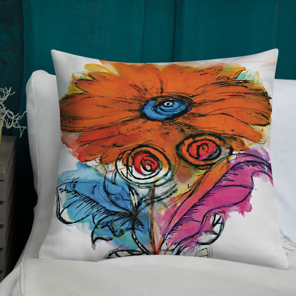 BVC- BanaVieja Collection- Premium Pillow ORANGE FLOWER