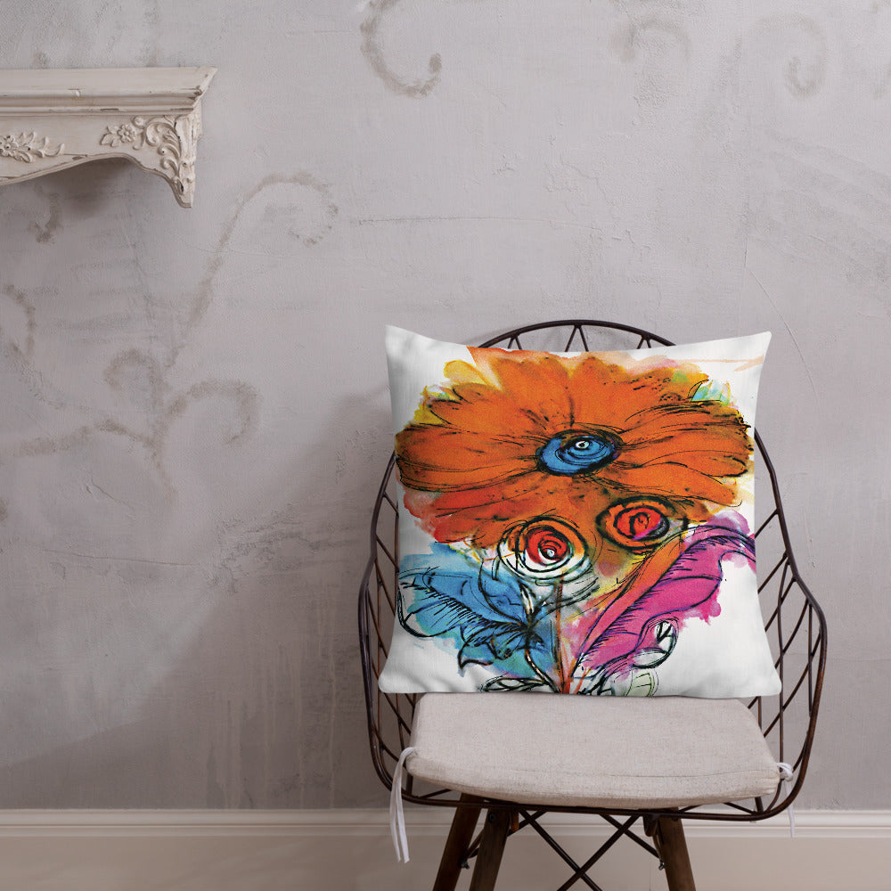 BVC- BanaVieja Collection- Premium Pillow ORANGE FLOWER