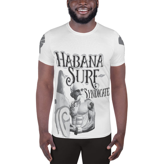 EBC- El Barrio Collection (Habana Surf Syndicate) All-Over Print Men's Athletic T-shirt MAXIMO GOMEZ