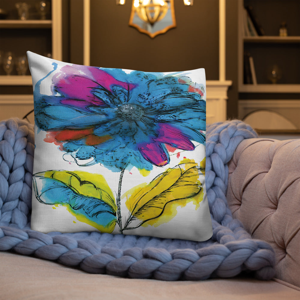 BVC- BanaVieja Collection- Premium Pillow BLUE FLOWER