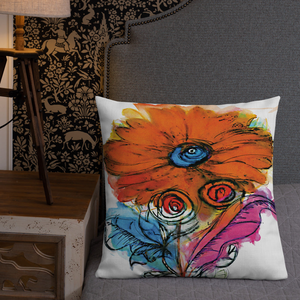 BVC- BanaVieja Collection- Premium Pillow ORANGE FLOWER