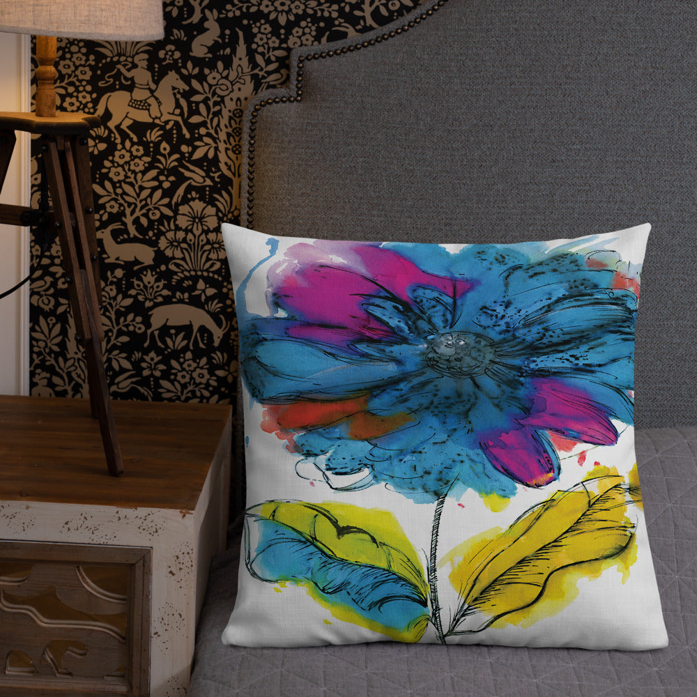 BVC- BanaVieja Collection- Premium Pillow BLUE FLOWER