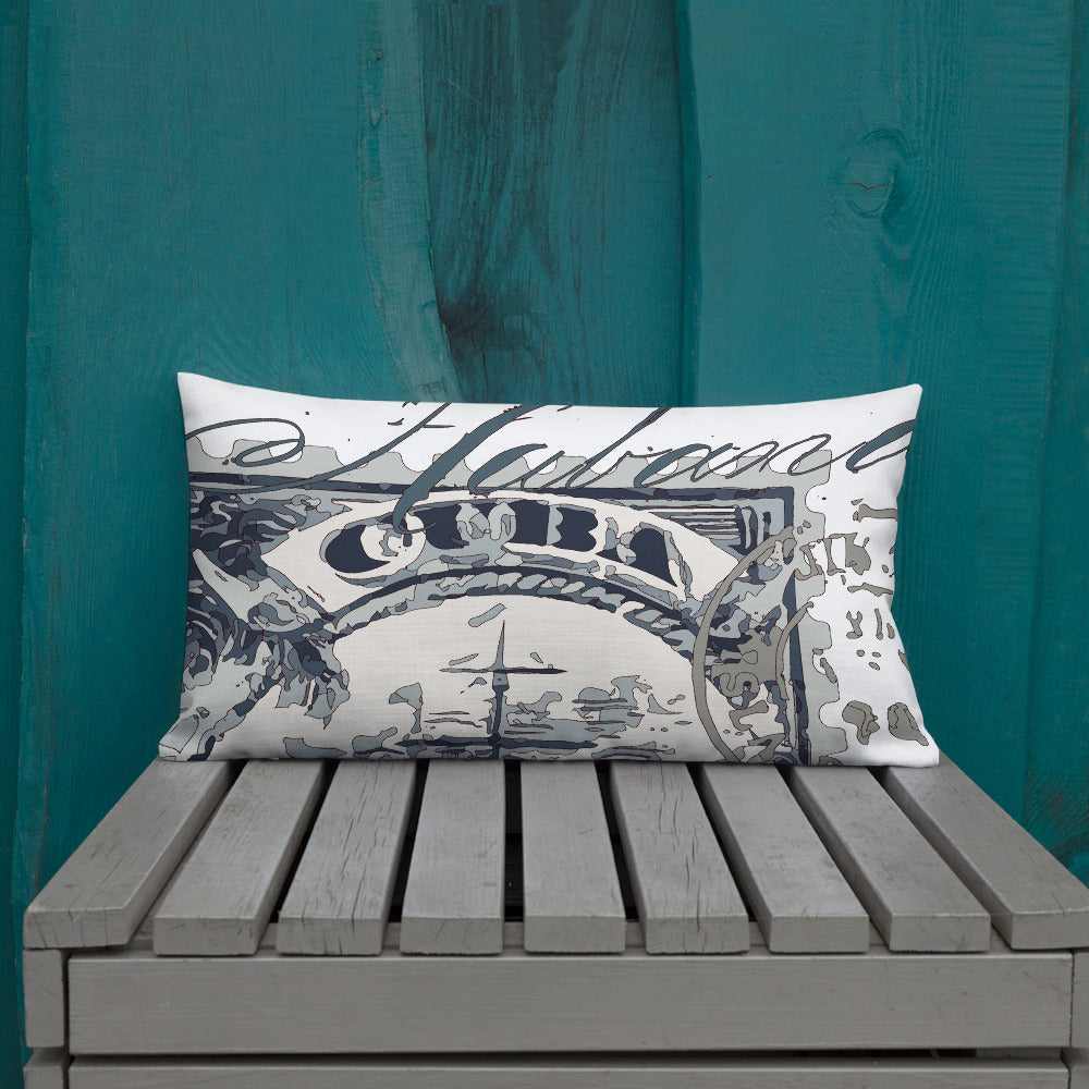 BVC- BanaVieja Collection- Premium Pillow CUBA SHIP STAMP