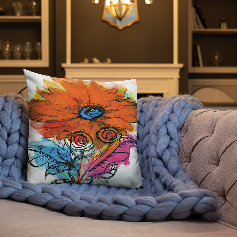 BVC- BanaVieja Collection- Premium Pillow ORANGE FLOWER