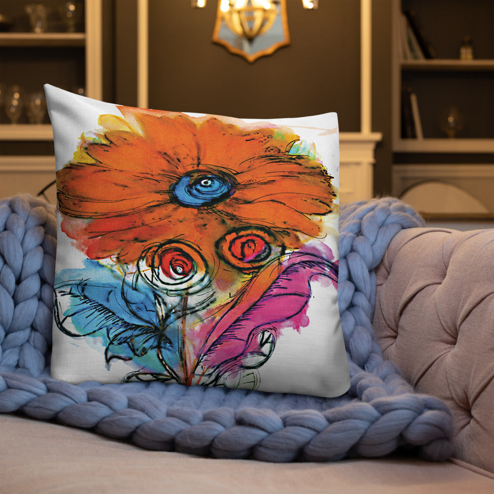 BVC- BanaVieja Collection- Premium Pillow ORANGE FLOWER