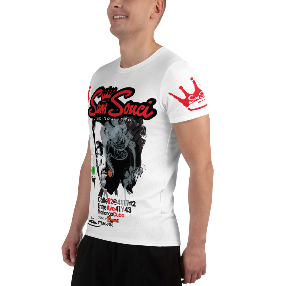 BVC- BanaVieja Collection- All-Over Print Men's Athletic T-shirt CLUB NOCTURNO