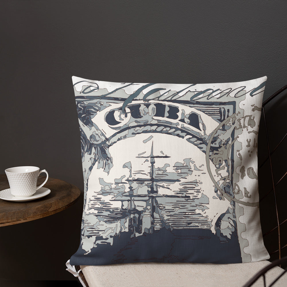 BVC- BanaVieja Collection- Premium Pillow CUBA SHIP STAMP