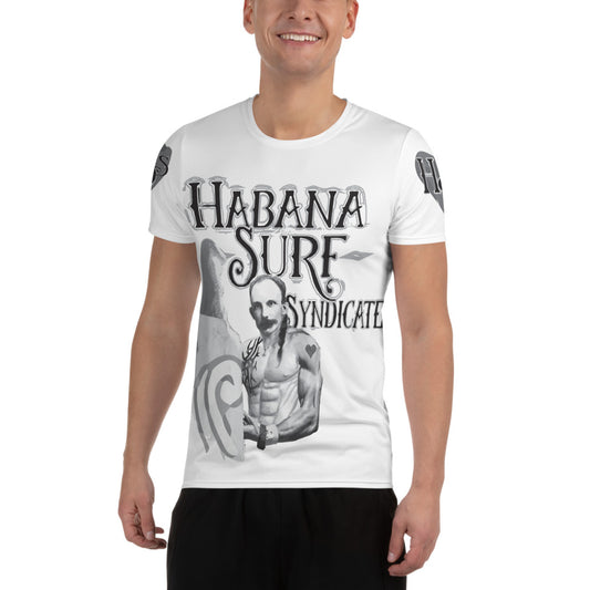 EBC- El Barrio Collection (Habana Surf Syndicate) All-Over Print Men's Athletic T-shirt JOSE MARTI