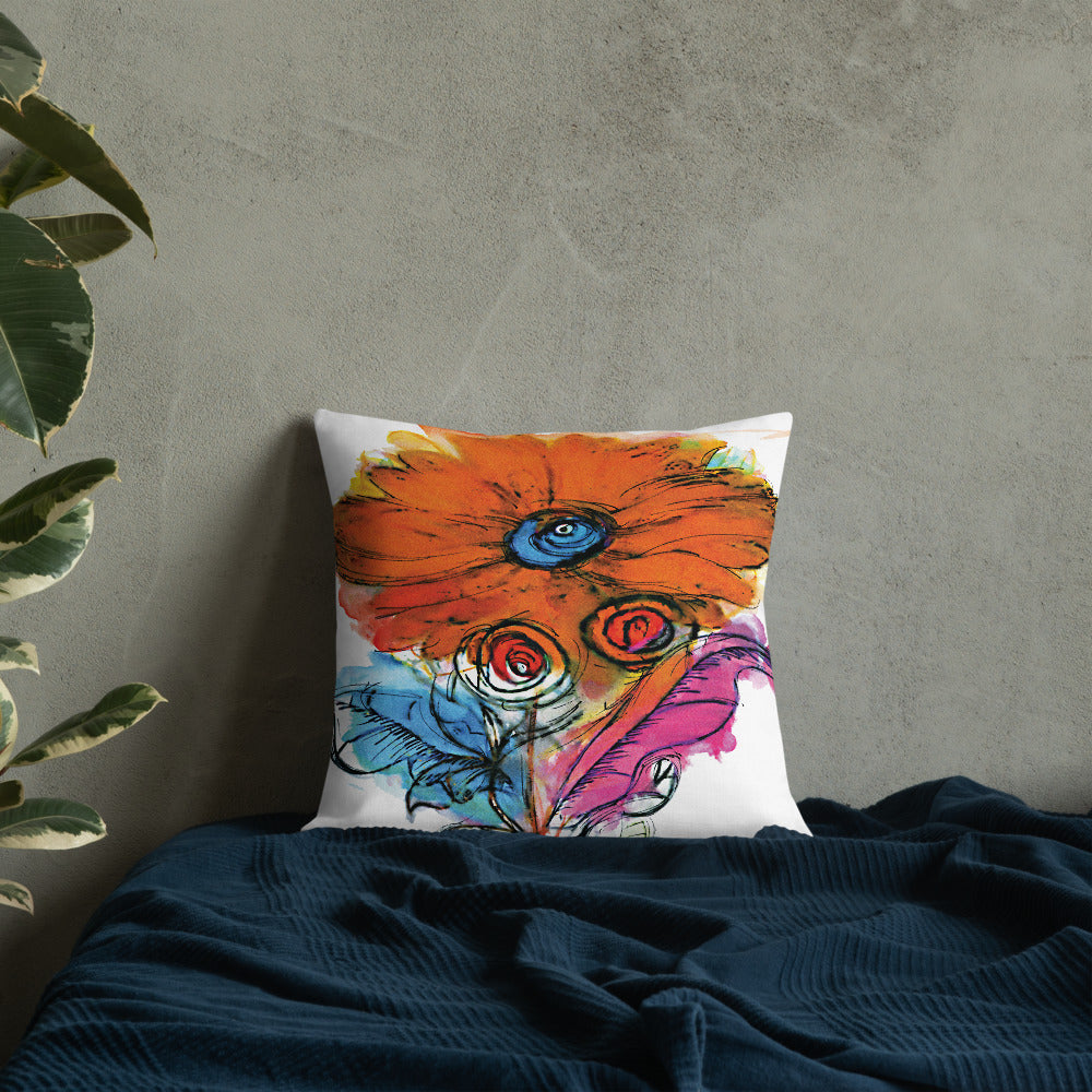 BVC- BanaVieja Collection- Premium Pillow ORANGE FLOWER