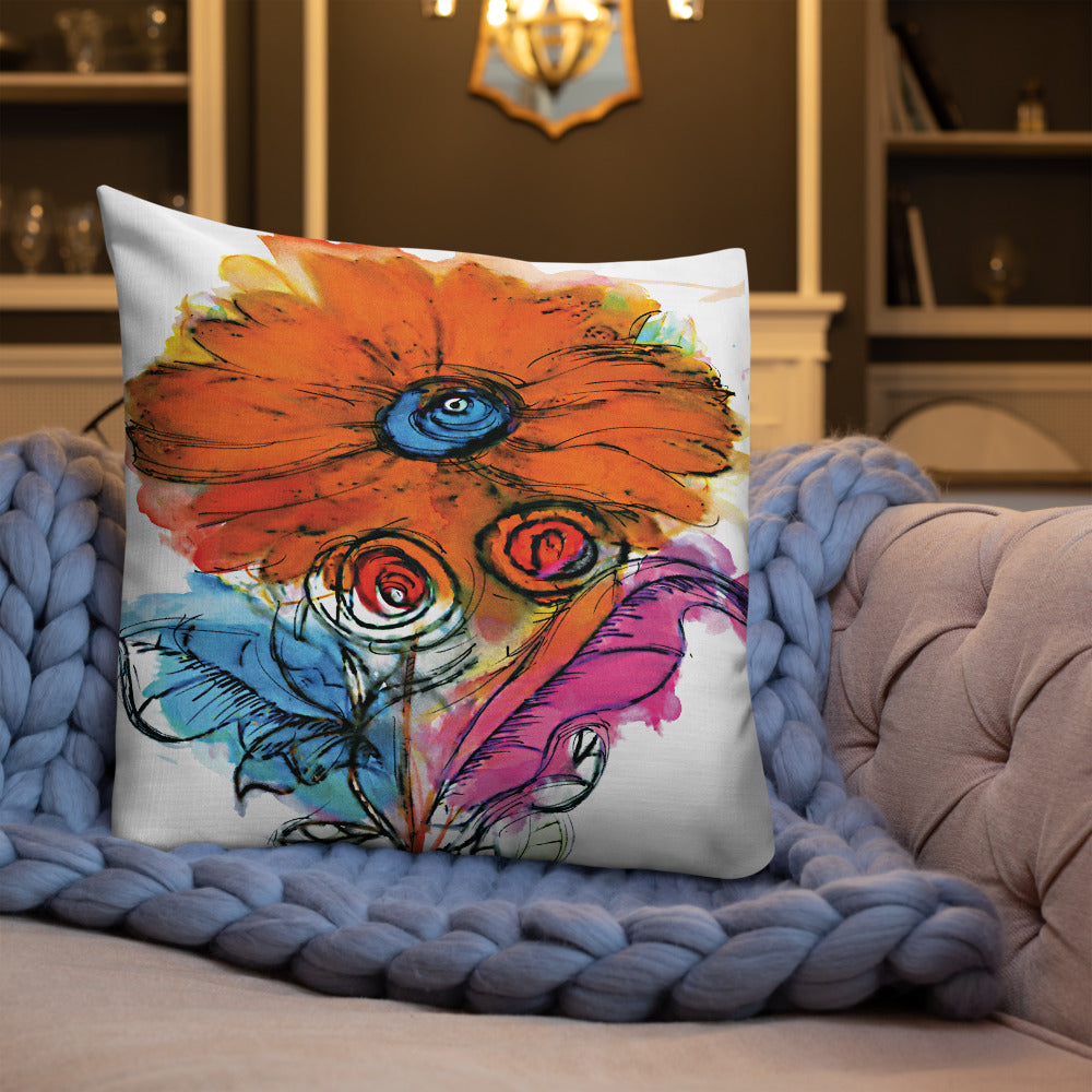 BVC- BanaVieja Collection- Premium Pillow ORANGE FLOWER