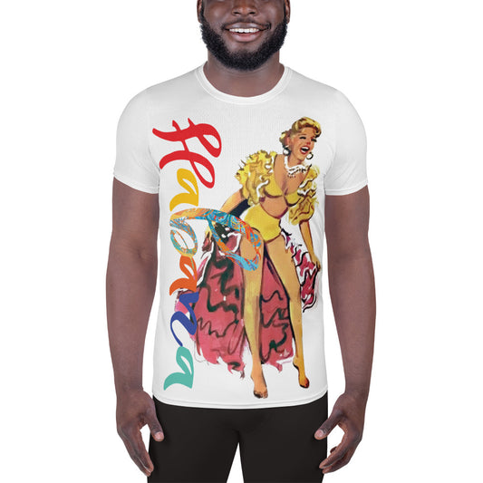 CBC- CopaBana Collection- All-Over Print Men's Athletic T-shirt CABARET Girl