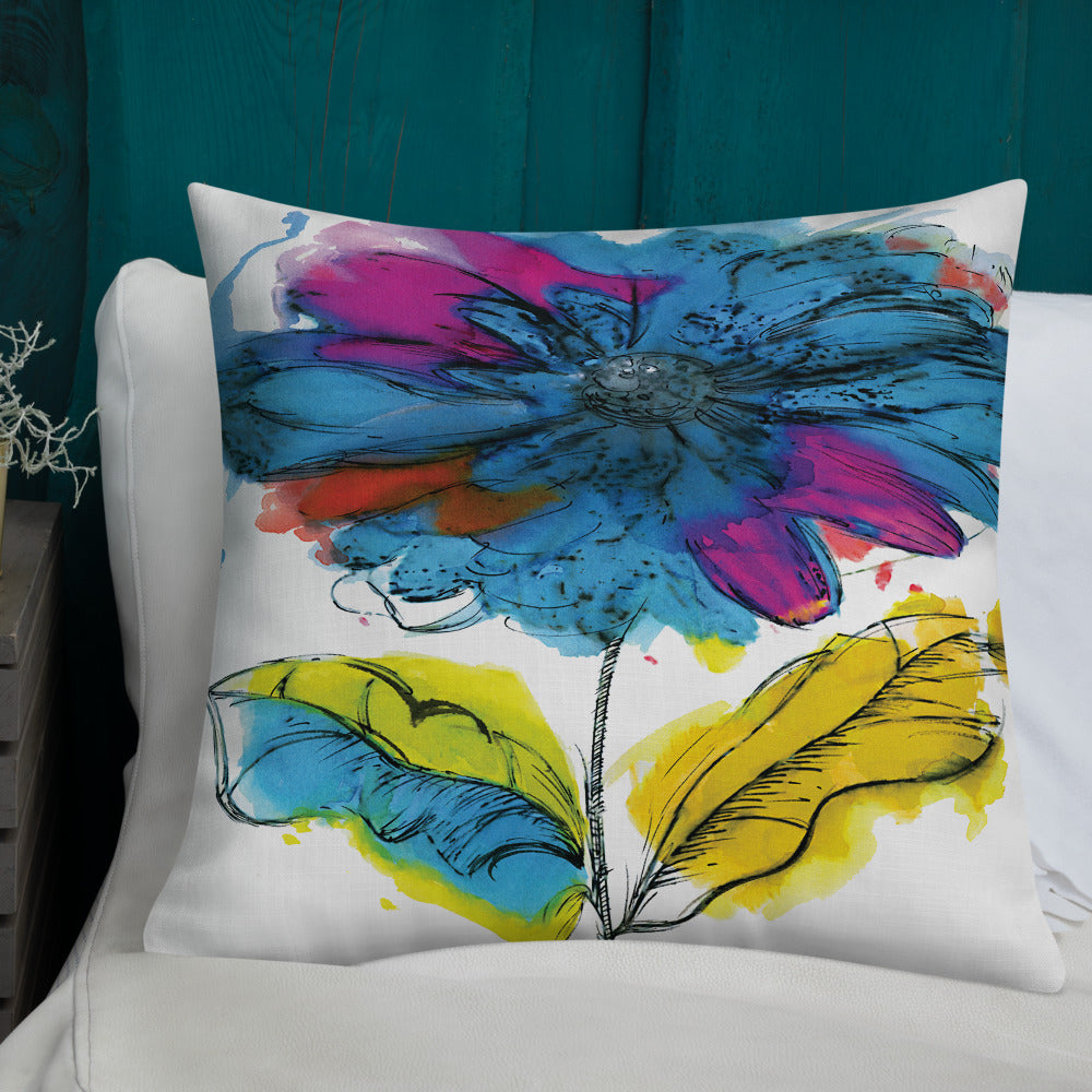 BVC- BanaVieja Collection- Premium Pillow BLUE FLOWER