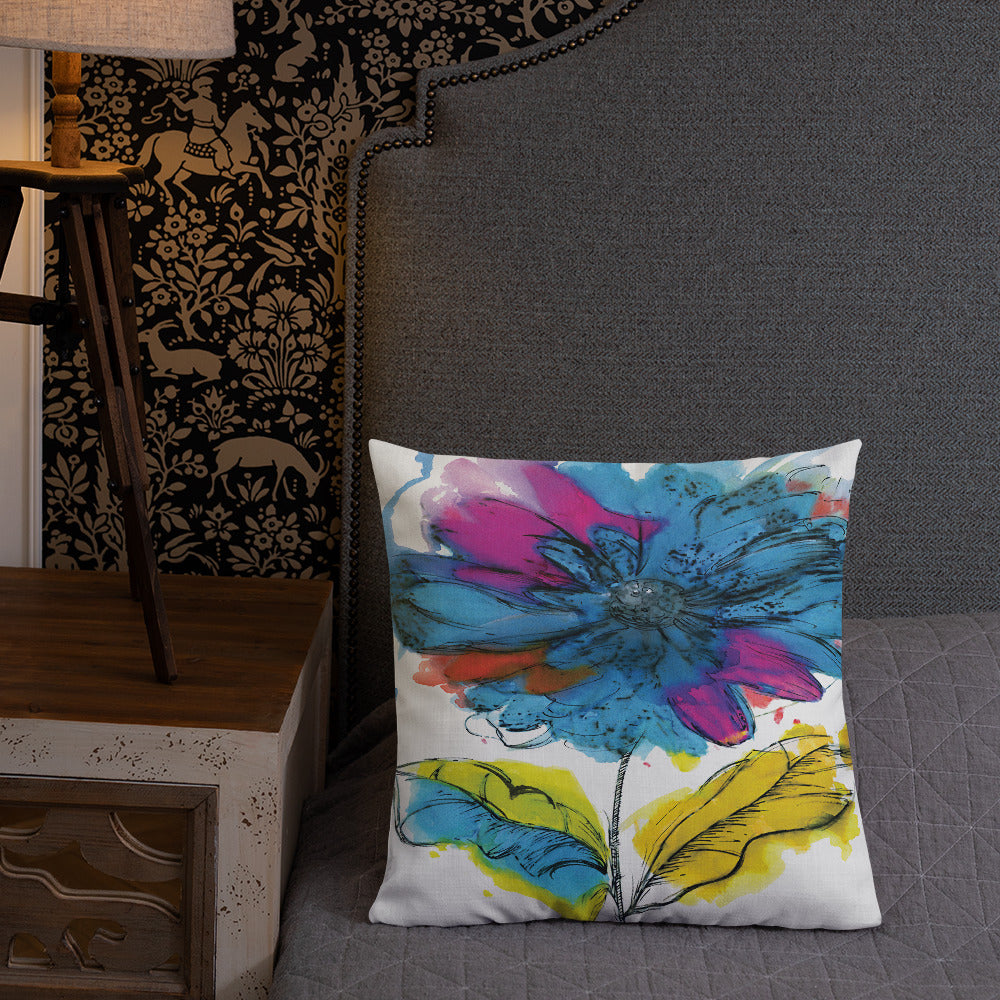 BVC- BanaVieja Collection- Premium Pillow BLUE FLOWER