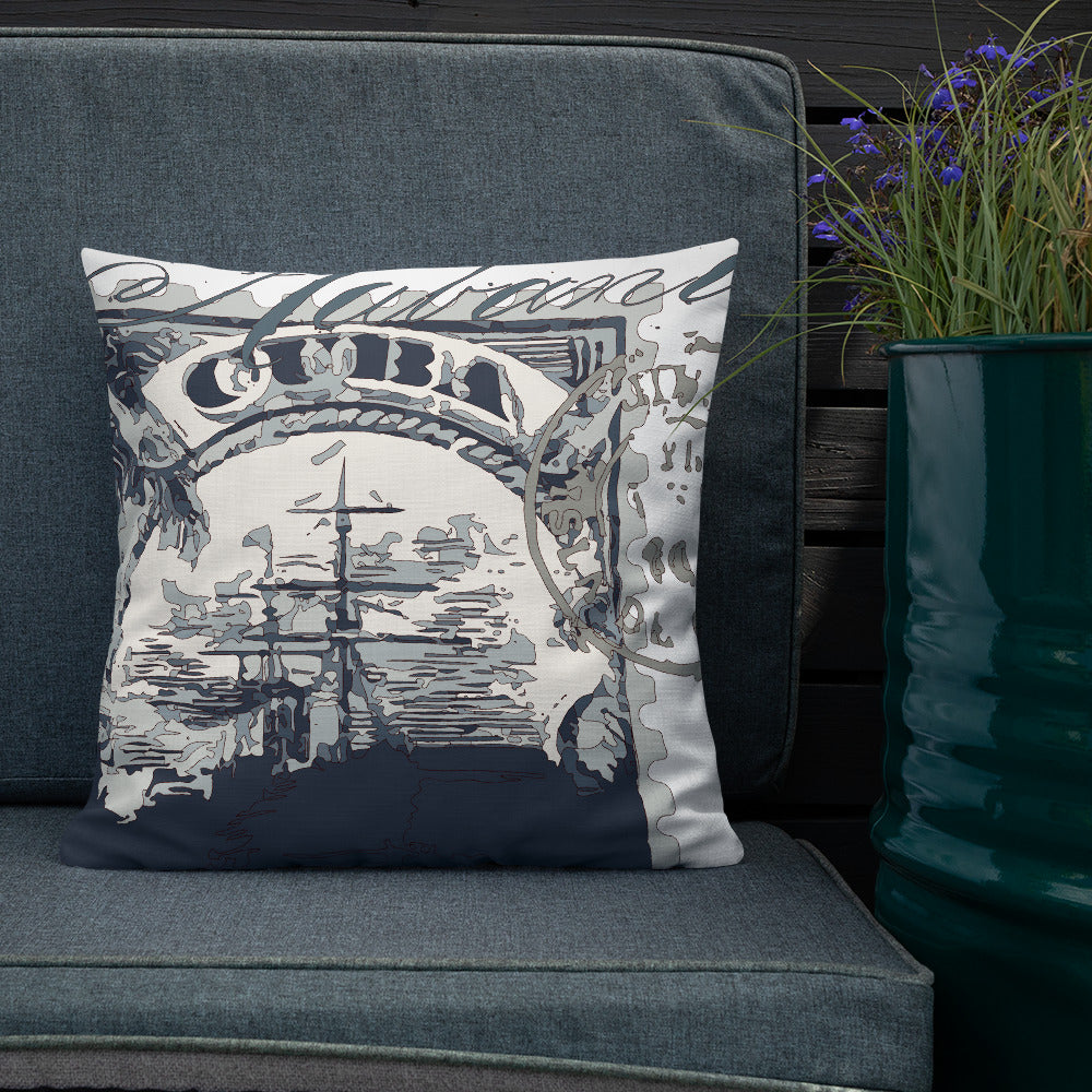 BVC- BanaVieja Collection- Premium Pillow CUBA SHIP STAMP