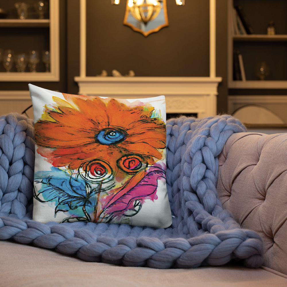 BVC- BanaVieja Collection- Premium Pillow ORANGE FLOWER