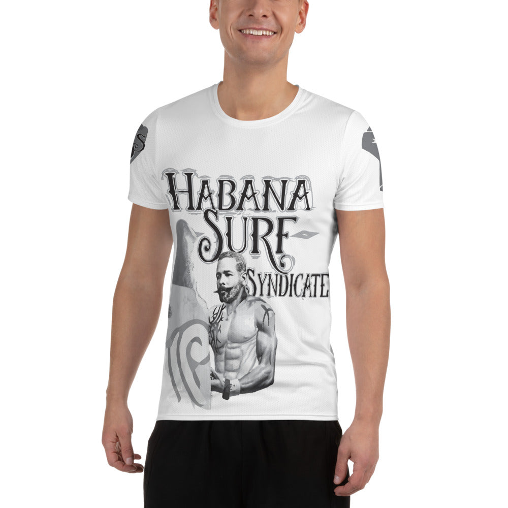 EBC- El Barrio Collection (Habana Surf Syndicate) All-Over Print Men's Athletic T-shirt ANTONIO MACEO