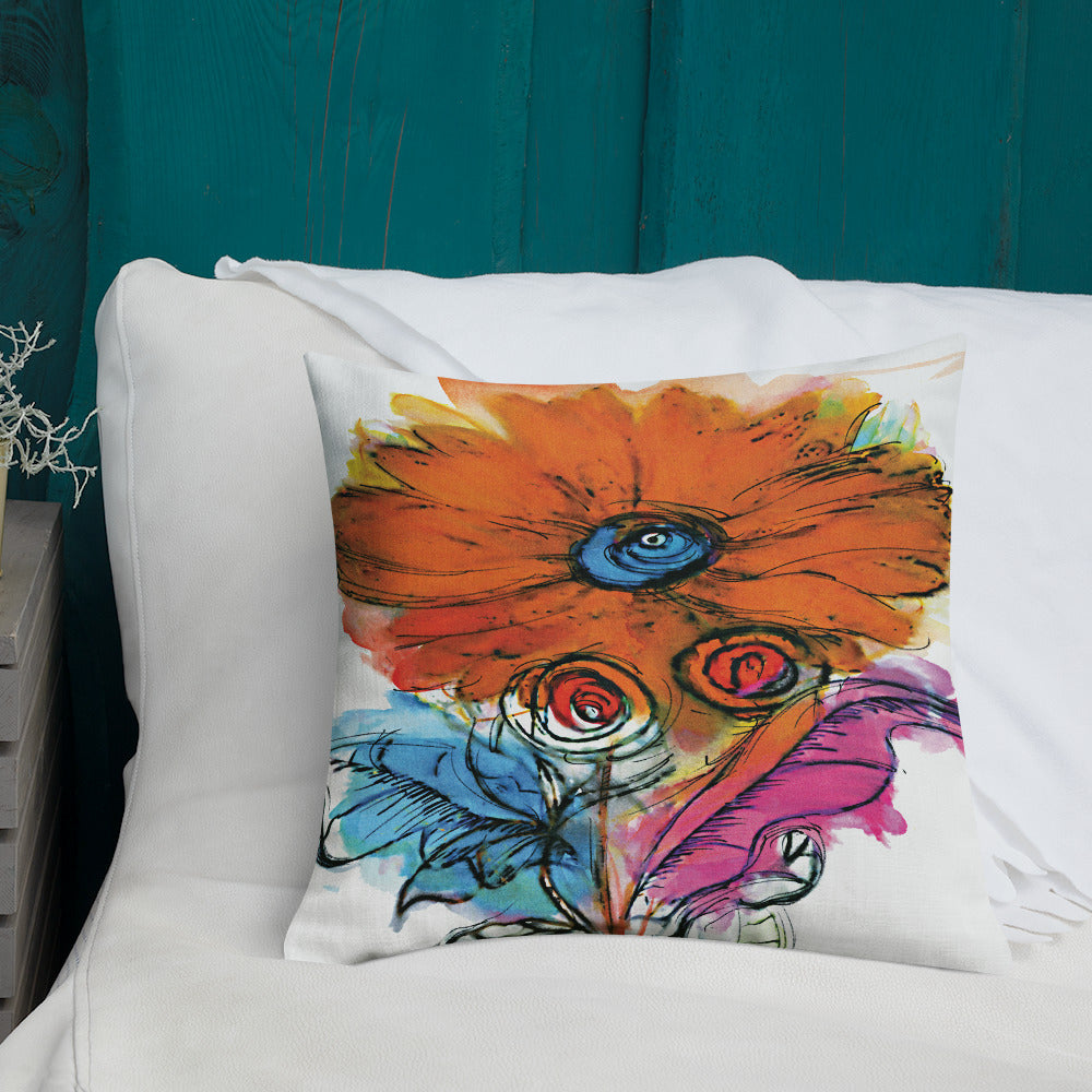 BVC- BanaVieja Collection- Premium Pillow ORANGE FLOWER