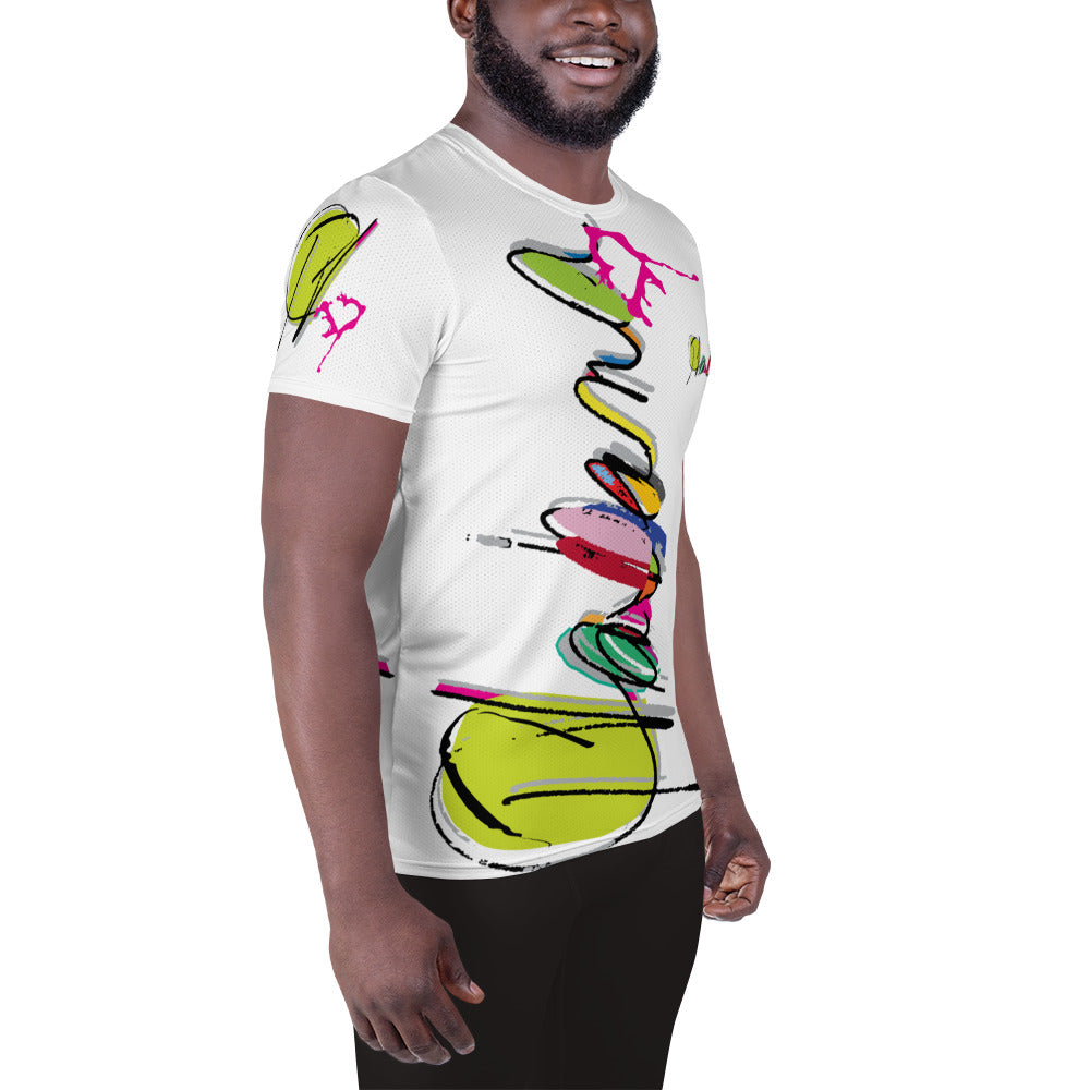 HBC- Habana Beach Collection- All-Over Print Men's Athletic T-shirt HABANA LOVE