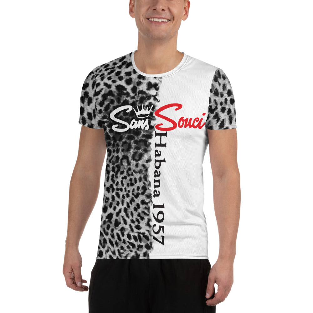 BVC- BanaVieja Collection- All-Over Print Men's Athletic T-shirt SANS SOUCI 1957