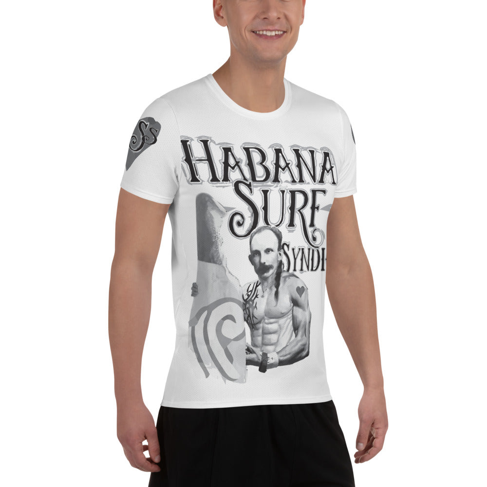 EBC- El Barrio Collection (Habana Surf Syndicate) All-Over Print Men's Athletic T-shirt JOSE MARTI