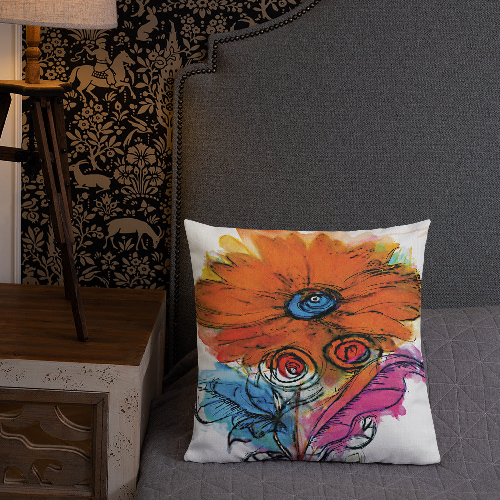 BVC- BanaVieja Collection- Premium Pillow ORANGE FLOWER