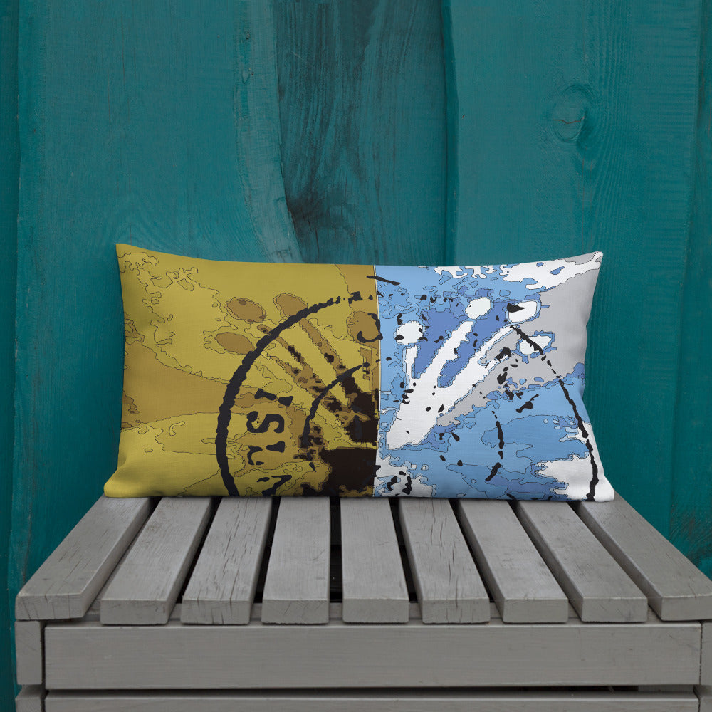 BVC- BanaVieja Collection- Premium Pillow YELLOW/BLUE STAMP