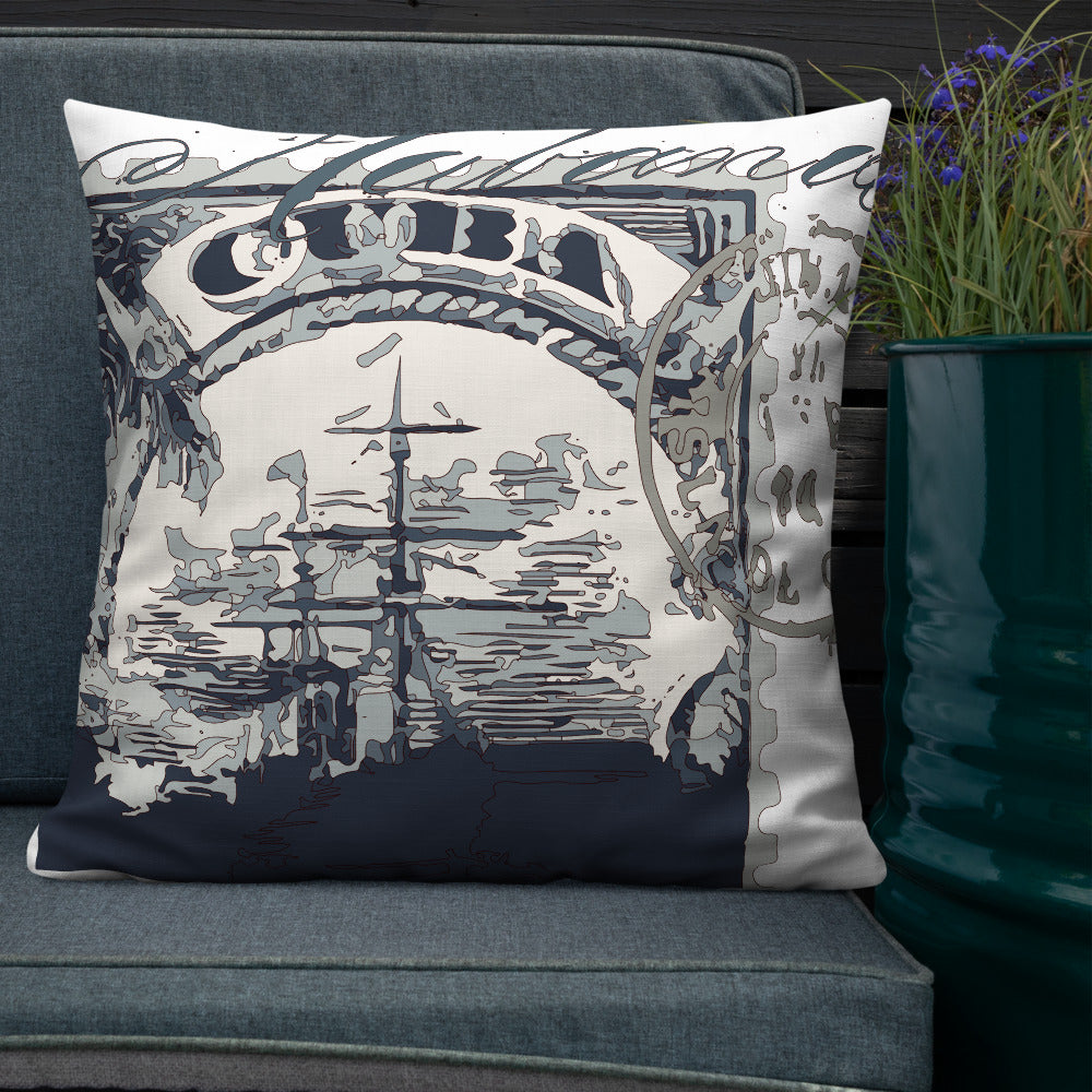 BVC- BanaVieja Collection- Premium Pillow CUBA SHIP STAMP