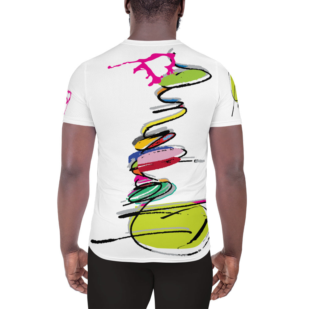 HBC- Habana Beach Collection- All-Over Print Men's Athletic T-shirt HABANA LOVE